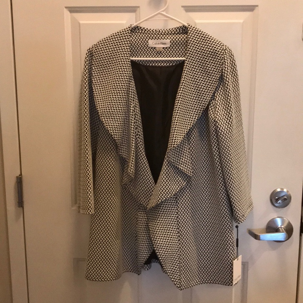 New w tags black and white Calvin Klein blazer